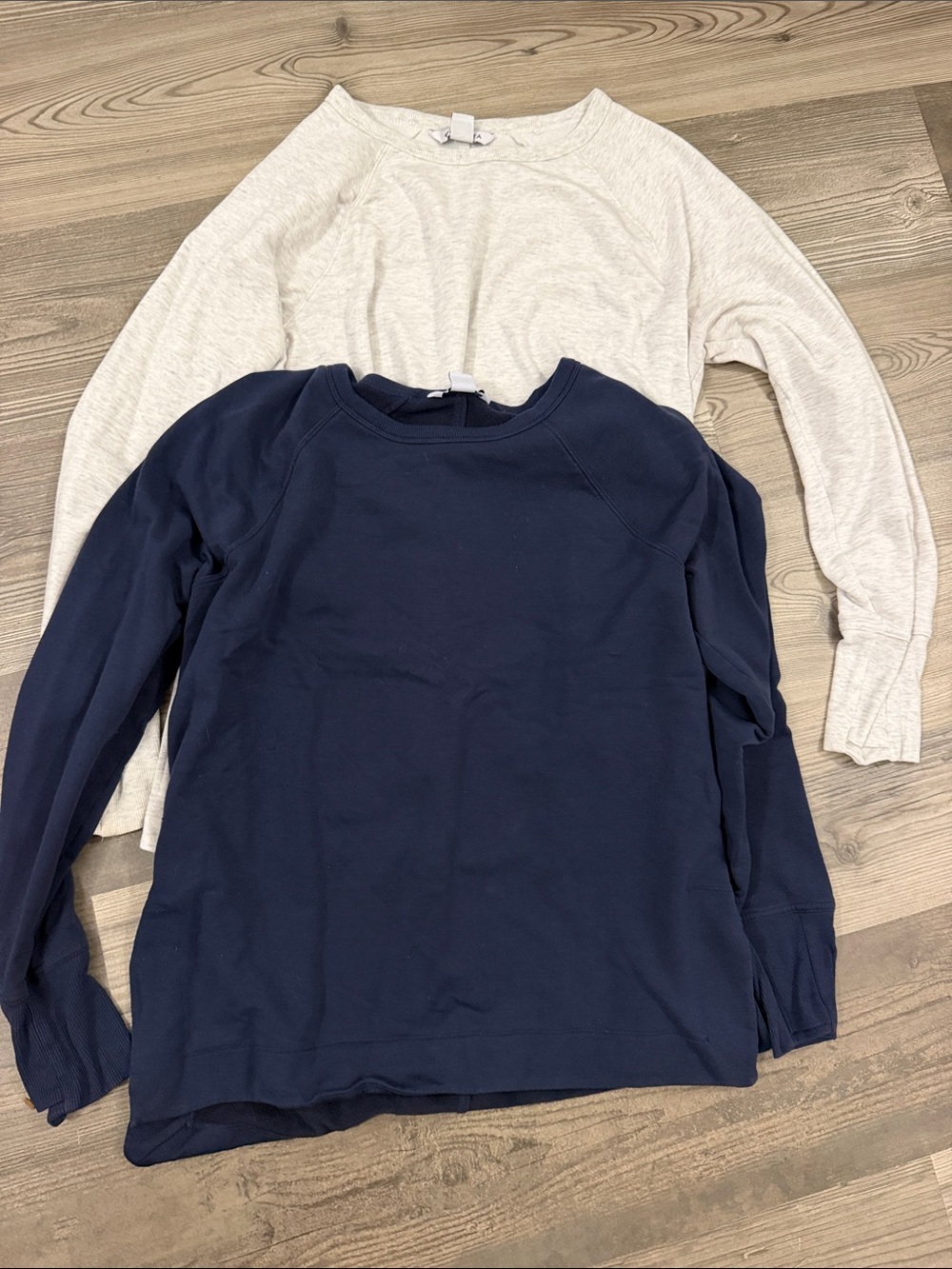 Athleta Crewneck Sweatshirt Bundle in Navy & Light Heather Medium Tall
